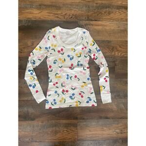 NWOT Women’s HANNA ANDERSSON Long Sleeve White w/ Cherries Print Top (XS/S)